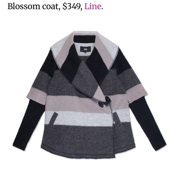 Line Blossom Wool Blend Jacket, Black Grey, Size Small, Classic Quiet Luxury - Picture 10 of 10